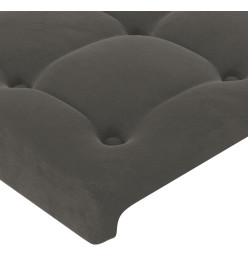 Tête de lit à LED Gris foncé 203x16x118/128 cm Velours
