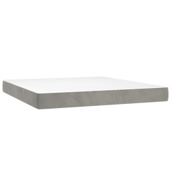 Lit à sommier tapissier et matelas Gris clair 160x200cm Velours
