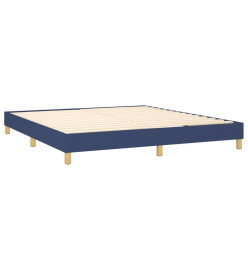 Sommier tapissier avec matelas et LED Bleu 160x200 cm Tissu