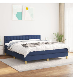 Lit à sommier tapissier avec matelas Bleu 160x200 cm Tissu