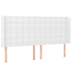 Tête de lit avec oreilles Blanc 163x16x118/128 cm Similicuir
