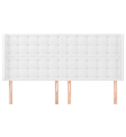 Tête de lit avec oreilles Blanc 163x16x118/128 cm Similicuir