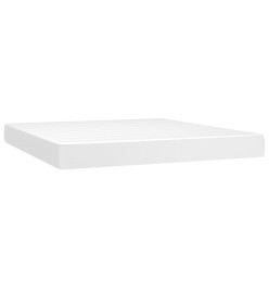 Sommier tapissier et matelas et LED Blanc 160x200 cm Similicuir