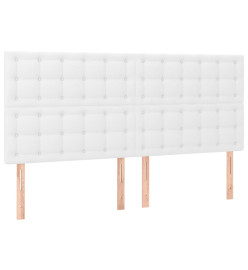 Sommier tapissier et matelas et LED Blanc 160x200 cm Similicuir