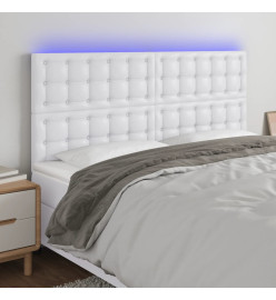 Tête de lit à LED Blanc 160x5x118/128 cm Similicuir