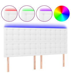 Tête de lit à LED Blanc 160x5x118/128 cm Similicuir