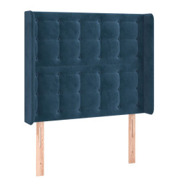 Tête de lit à LED Bleu foncé 83x16x118/128 cm Velours