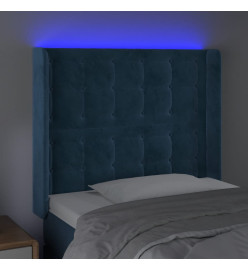 Tête de lit à LED Bleu foncé 83x16x118/128 cm Velours