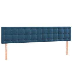 Lit à sommier tapissier et matelas Bleu foncé 160x200cm Velours