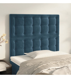 Têtes de lit 2 pcs Bleu foncé 80x5x78/88 cm Velours
