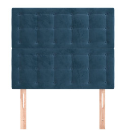 Têtes de lit 2 pcs Bleu foncé 80x5x78/88 cm Velours