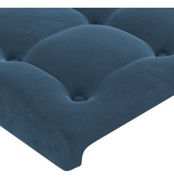 Tête de lit à LED Bleu foncé 163x16x118/128 cm Velours