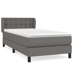 Lit à sommier tapissier avec matelas Gris 90x200 cm Similicuir