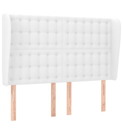 Tête de lit avec oreilles Blanc 147x23x118/128 cm Similicuir