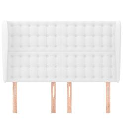 Tête de lit avec oreilles Blanc 147x23x118/128 cm Similicuir