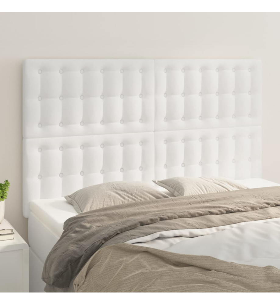 Têtes de lit 4 pcs Blanc 72x5x78/88 cm Similicuir Têtes de lit 4 pcs Blanc 72x5x78/88 cm Similicuir