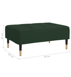 Repose-pied Vert foncé 78x56x32 cm Velours