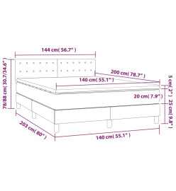 Sommier tapissier avec matelas et LED Rose 140x200 cm Velours