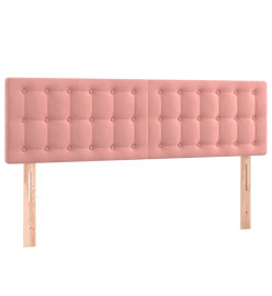 Sommier tapissier avec matelas et LED Rose 140x190 cm Velours
