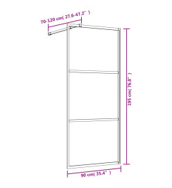 Paroi de douche avec verre ESG transparent rouge 90x195 cm