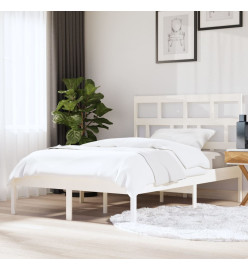 Cadre de lit Blanc Bois massif 150x200 cm Très grand