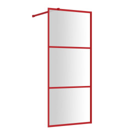 Paroi de douche avec verre ESG transparent rouge 80x195 cm