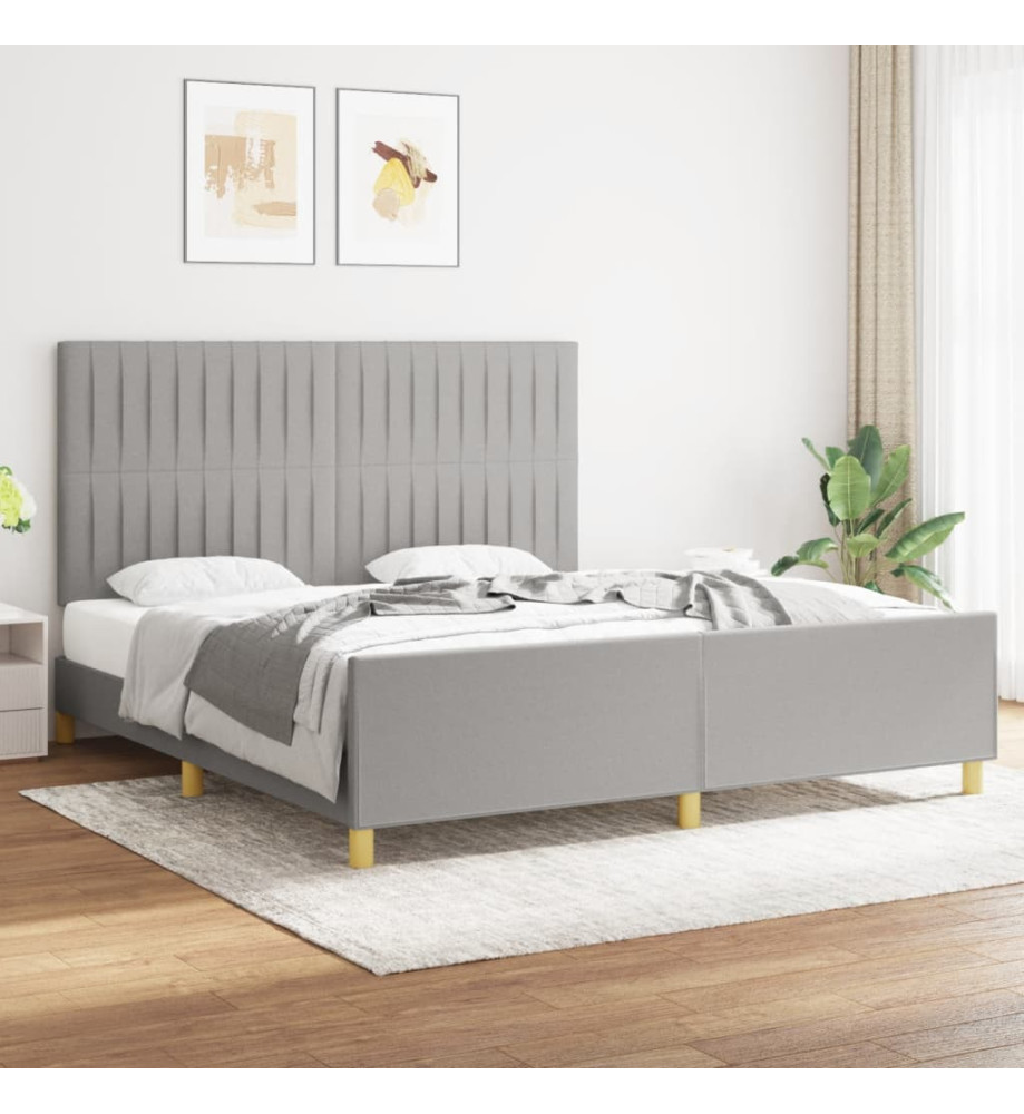 Cadre de lit avec tête de lit Gris clair 180x200 cm Cadre de lit avec tête de lit Gris clair 180x200 cm