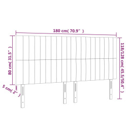 Têtes de lit 4 pcs Gris clair 90x5x78/88 cm Tissu