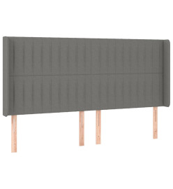 Tête de lit à LED Gris foncé 183x16x118/128 cm Tissu