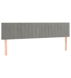 Sommier tapissier matelas et LED Gris clair 180x200 cm Velours