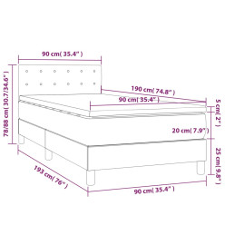 Sommier tapissier avec matelas et LED Blanc 90x190cm Similicuir