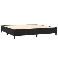 Sommier tapissier avec matelas et LED Noir 200x200 cm Velours