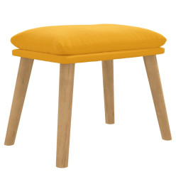 Repose-pied Jaune moutarde 45x29,5x35 cm Velours