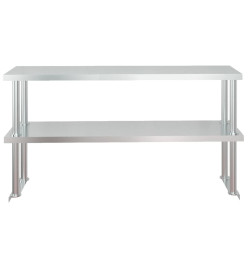 Table de travail de cuisine avec étagère 120x60x145 cm Inox