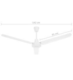 Ventilateur de plafond 142 cm blanc