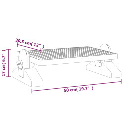 Repose-pieds Noir 50x30,5x17 cm
