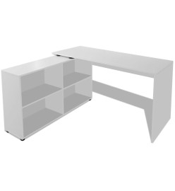 Bureau d'angle 4 étagères blanc