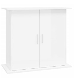 Support d'aquarium blanc brillant 81x36x73 cm bois d'ingénierie