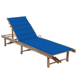 Chaise longue de jardin avec coussin Bambou