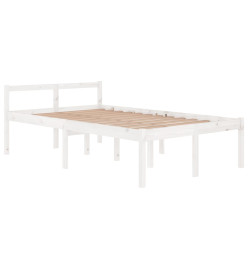 Cadre de lit Blanc Bois de pin massif 120x200 cm