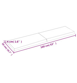 Étagère murale gris foncé 160x50x4 cm bois chêne massif traité