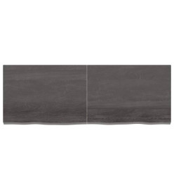 Étagère murale gris foncé 140x50x4 cm bois chêne massif traité