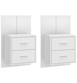 Tables de chevet murales 2 pcs Blanc
