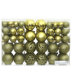 Boules de Noël 100 pcs vert clair 3 / 4 / 6 cm