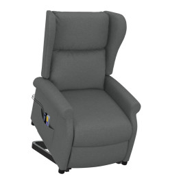 Fauteuil de massage inclinable Gris foncé Tissu