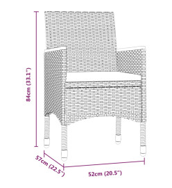 Mobilier de salle à manger d'extérieur avec coussins 3 pcs Noir