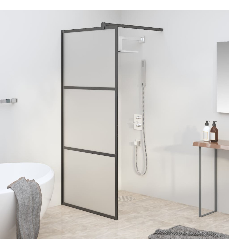 Paroi de douche 80x195 cm Verre ESG dépoli Noir