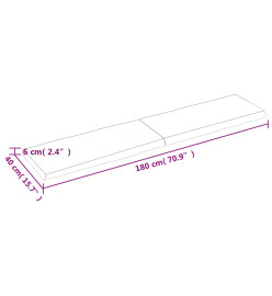 Dessus de table bois chêne massif non traité bordure assortie