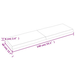 Dessus de table bois chêne massif traité bordure assortie