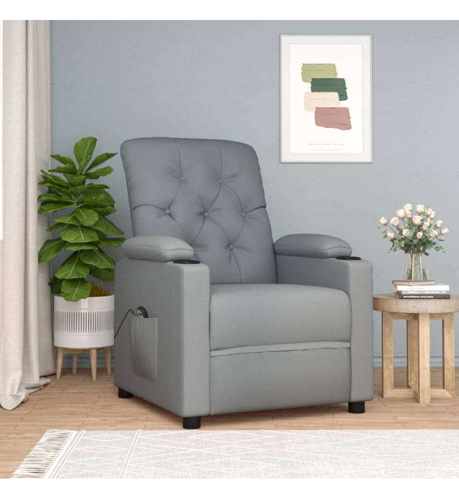 Fauteuil inclinable électrique Gris clair Tissu